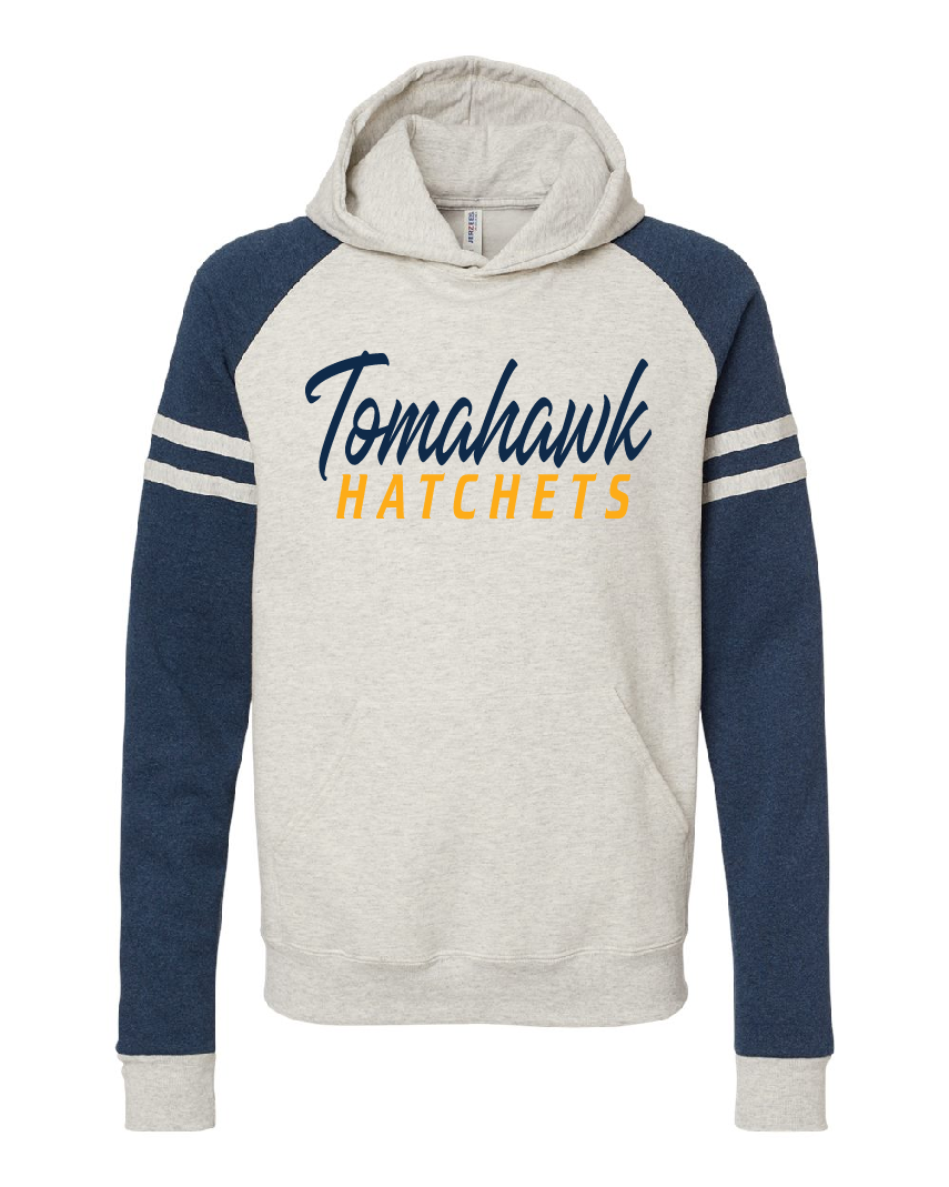 Navy Raglan Hooded Sweatshirt