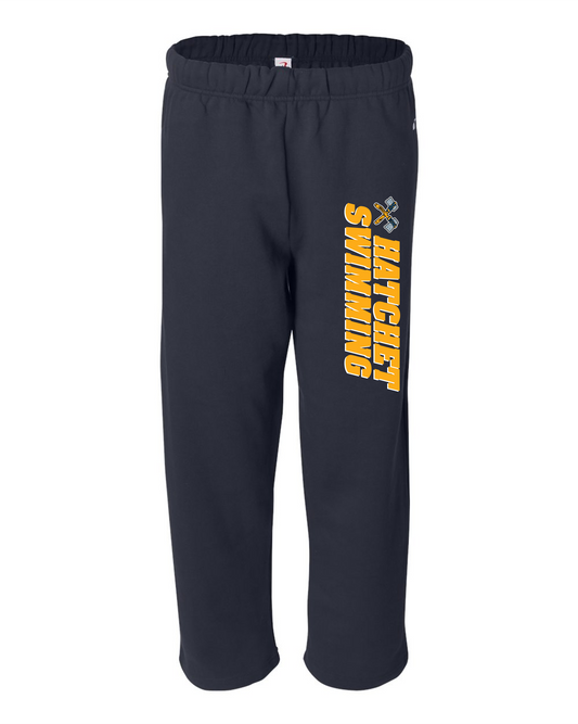 Boys Swim Team Unisex Open Bottom Sweatpants - RUN LARGE