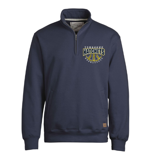 Hatchet Basketball 2 pocket 1/4 zip fleece pullover - unisex