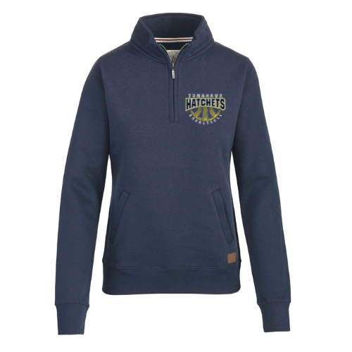 Hatchet Basketball 2 pocket 1/4 zip fleece pullover - Ladies