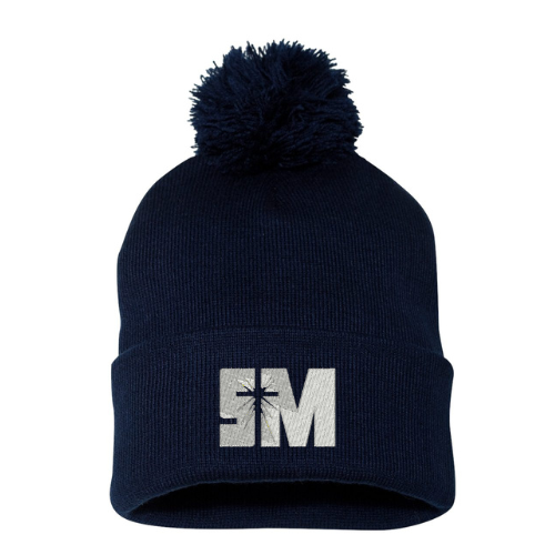 St Mary's Navy Pom Pom Beanie