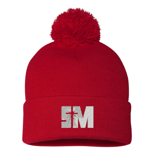 St Mary's Red Pom Pom Beanie