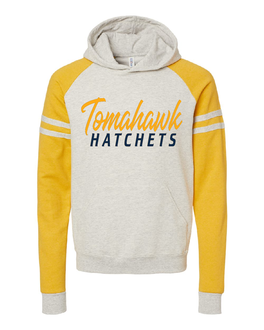 Yellow Raglan Hooded Sweatshirt