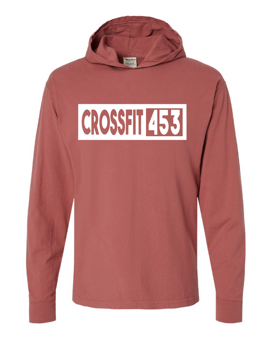 Brick Red Long Sleeve Hooded T Shirt